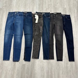6 Pairs of Levi’s Mile High Super Skinny Women’s Jeans Size 26 Waist 30 Length